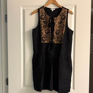 Banana Republic Black and Brown Sleeveless Dress